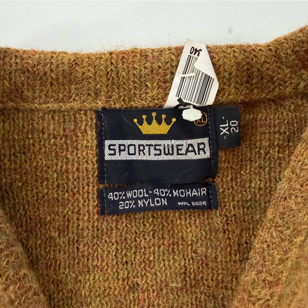 VTG 1960s Wool Mohair Fuzzy Cardigan Kurt Cobain Grunge Sweater Sz Small - Picture 6 of 11